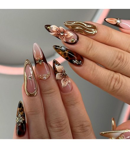 NA022 - 3D Flower Manicure Glam Nails NA022 - 3D Flower Manicure Glam Nails